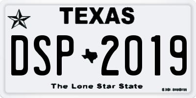 TX license plate DSP2019