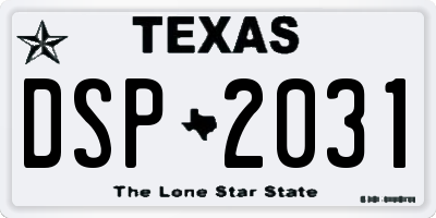 TX license plate DSP2031