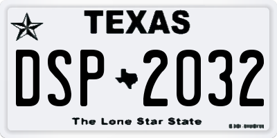 TX license plate DSP2032