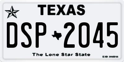 TX license plate DSP2045