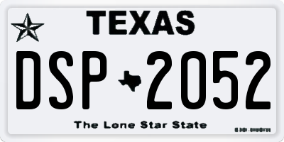 TX license plate DSP2052