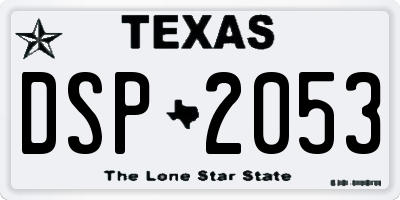 TX license plate DSP2053