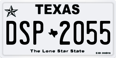 TX license plate DSP2055