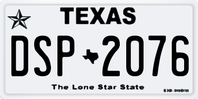 TX license plate DSP2076