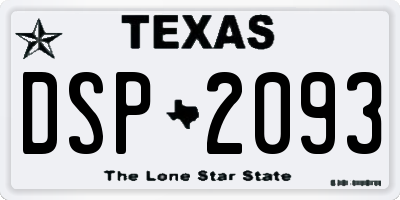 TX license plate DSP2093