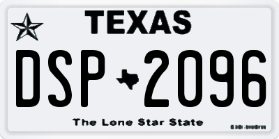 TX license plate DSP2096