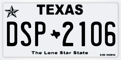 TX license plate DSP2106