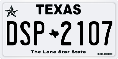TX license plate DSP2107