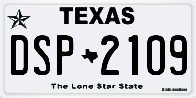 TX license plate DSP2109