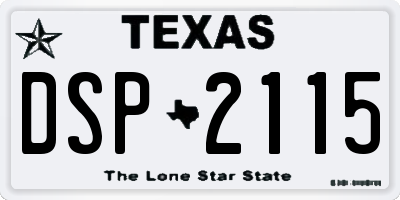 TX license plate DSP2115