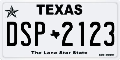 TX license plate DSP2123