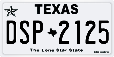 TX license plate DSP2125