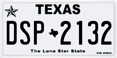TX license plate DSP2132