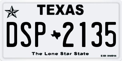 TX license plate DSP2135