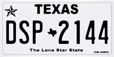 TX license plate DSP2144