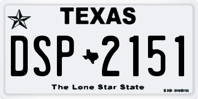 TX license plate DSP2151