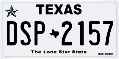 TX license plate DSP2157