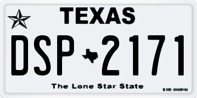 TX license plate DSP2171