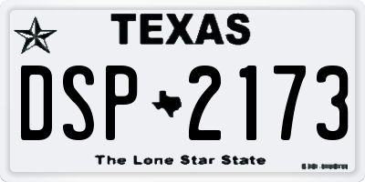 TX license plate DSP2173