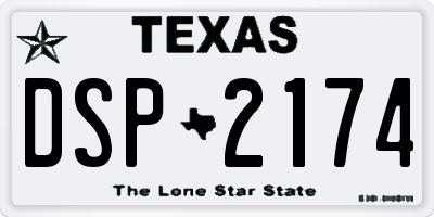 TX license plate DSP2174