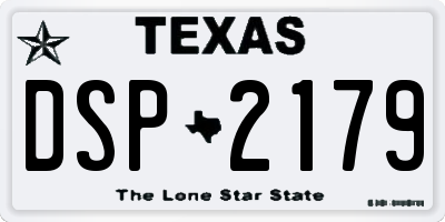 TX license plate DSP2179