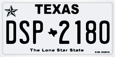 TX license plate DSP2180