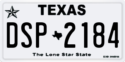 TX license plate DSP2184