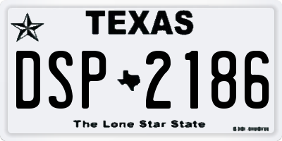 TX license plate DSP2186