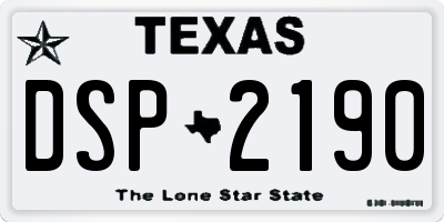 TX license plate DSP2190