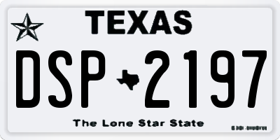 TX license plate DSP2197
