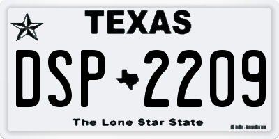 TX license plate DSP2209