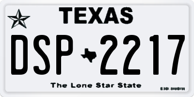 TX license plate DSP2217