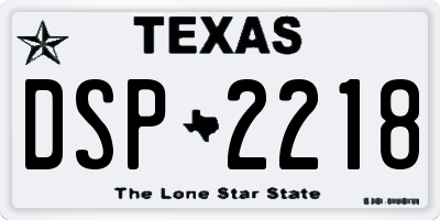 TX license plate DSP2218