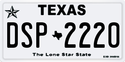 TX license plate DSP2220