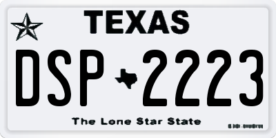 TX license plate DSP2223