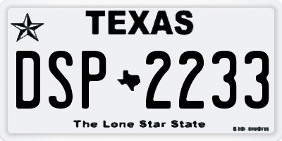 TX license plate DSP2233