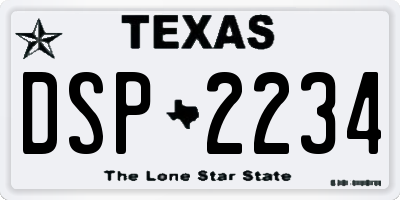 TX license plate DSP2234