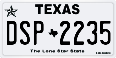 TX license plate DSP2235
