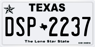 TX license plate DSP2237