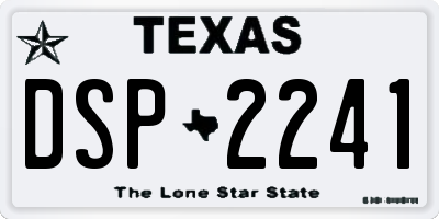 TX license plate DSP2241