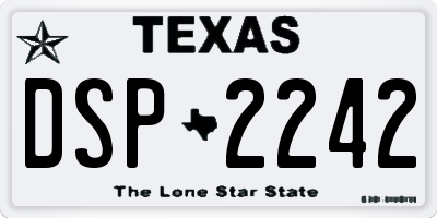 TX license plate DSP2242