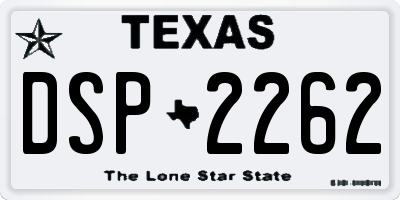 TX license plate DSP2262