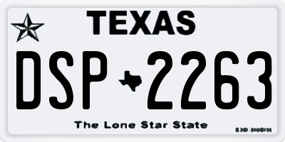 TX license plate DSP2263