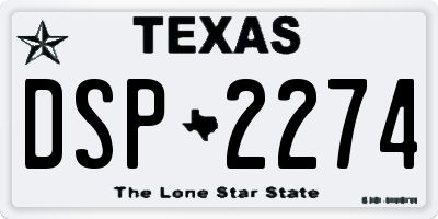 TX license plate DSP2274