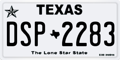TX license plate DSP2283