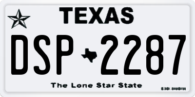 TX license plate DSP2287