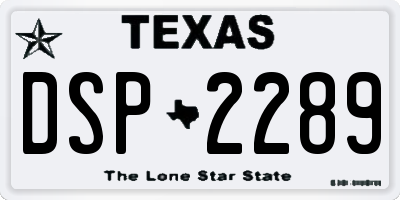 TX license plate DSP2289