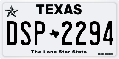TX license plate DSP2294