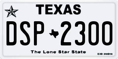 TX license plate DSP2300