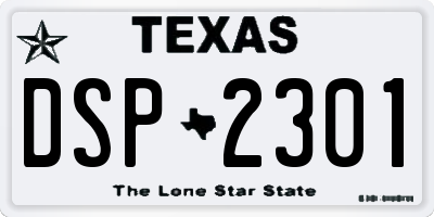 TX license plate DSP2301